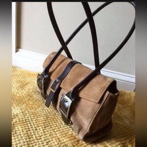 Wilsons Leather Pelle Studio Brown Suede Leather Handbag shoulder bag